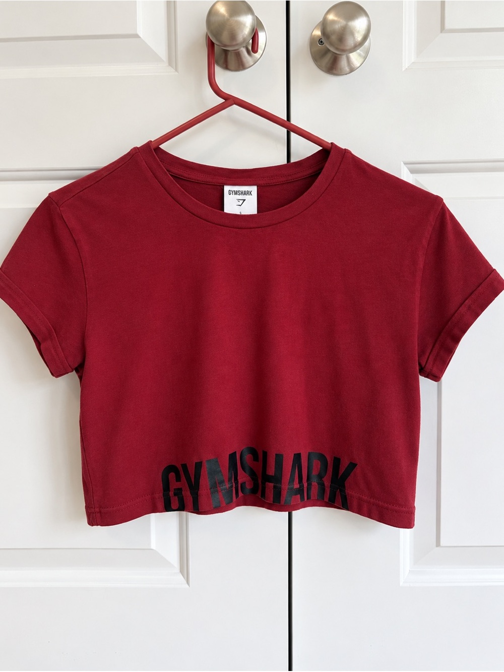 Gymshark Burgundy Cropped Tee - Women's Short Sleeve